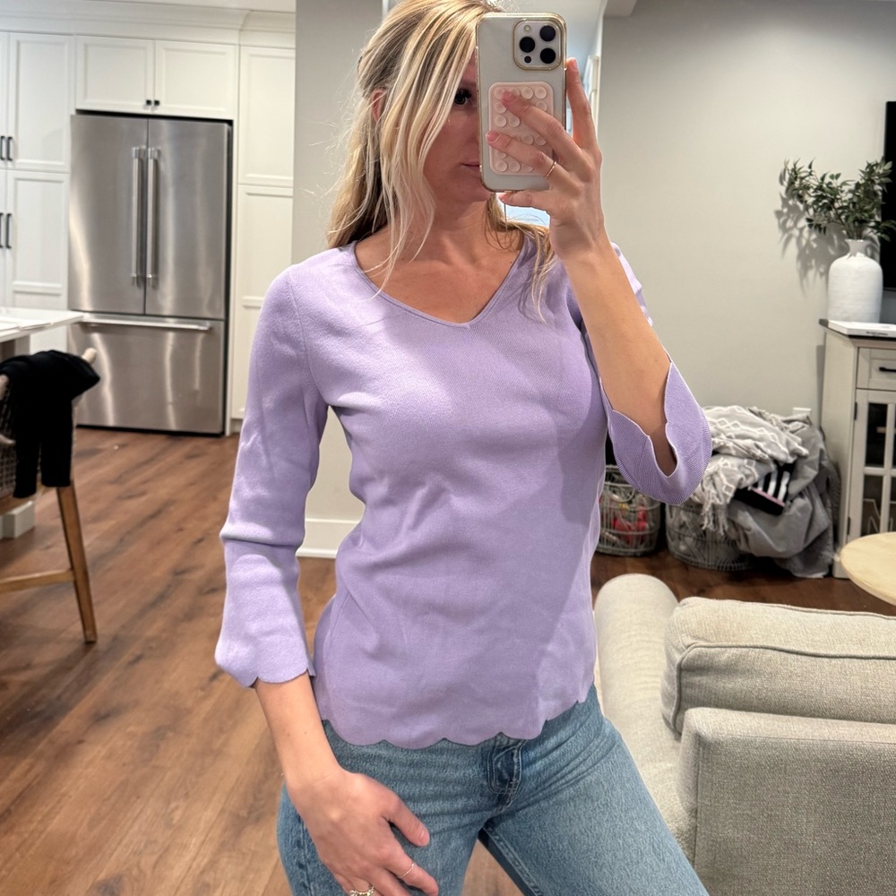 Talbots Medium Scalloped Edge Shirt
